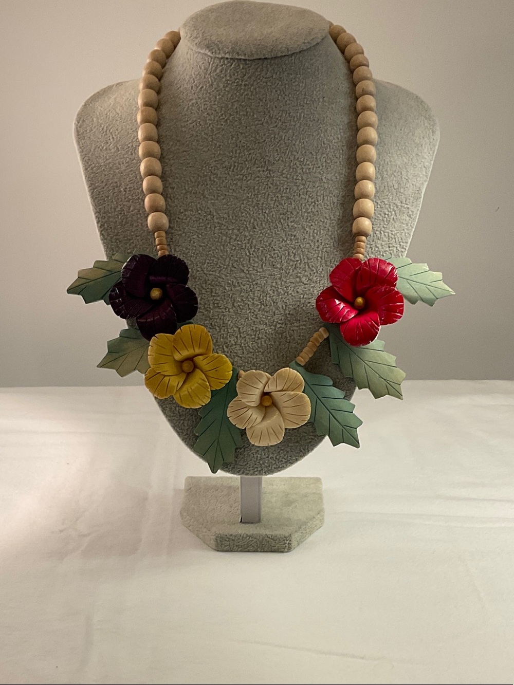 Floral Wooden Necklace